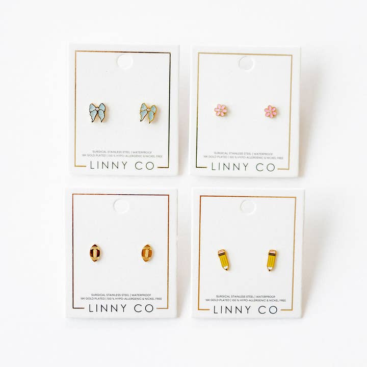 LINNY CO - Wholesale Stud/Post Earrings - Screwback Stud Earrings - Football7