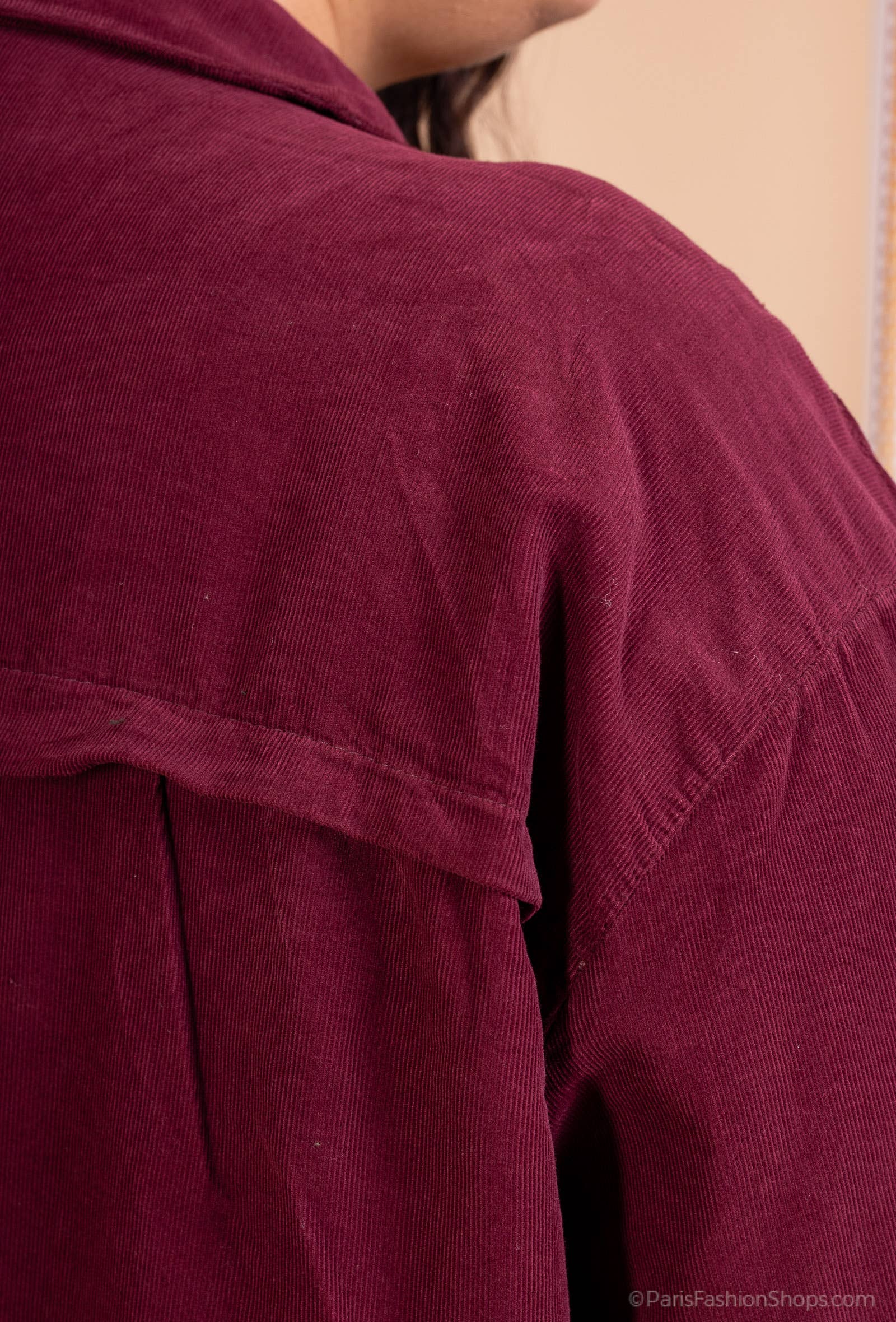 Pépouz' Paris – Großhandel Hemd mit Button-down-Kragen – Damen – GROßE GRÖSSE Weites Hemd aus leichtem Samt PC2548GT7