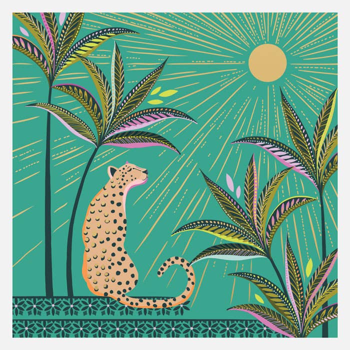 Carte Léopard Soleil - Lot de 6 pour la vente par Sara Miller London