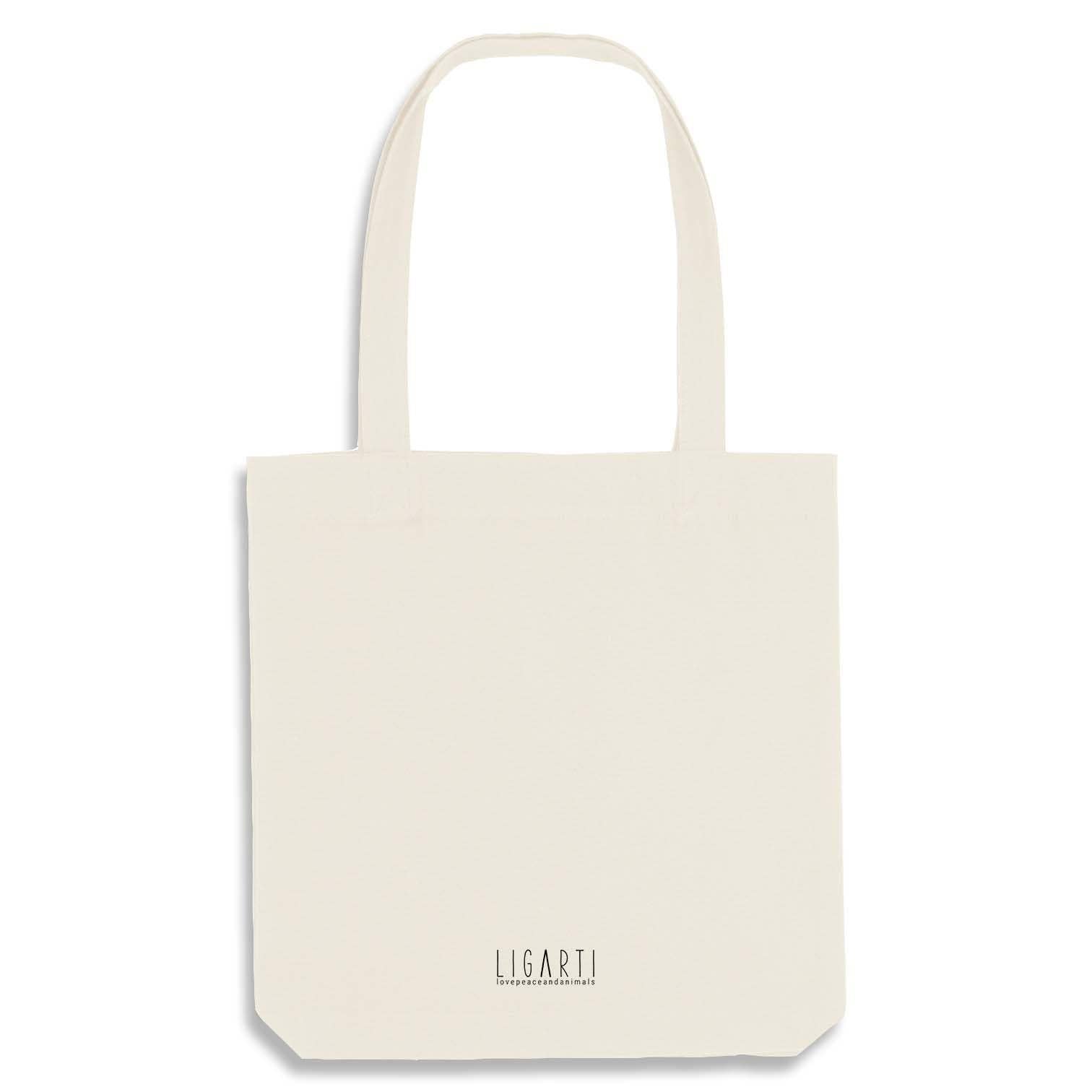 LIGARTI – Großhandel Tragetasche – Unisex – Jutebeutel [Recycling] - Tiefseequalle - natur1