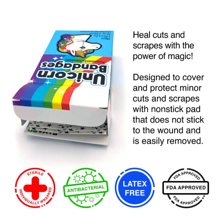 AQUARIUS, GAMAGO, ICUP, & ROCK SAWS by NMR Brands - Wholesale Bandaids/Bandages - Kids & Baby - Unicorn Adhesive Bandages