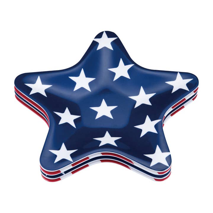 Supreme Housewares - Wholesale Dinner Plate - Patriotic Star Melamine 8" Plate
