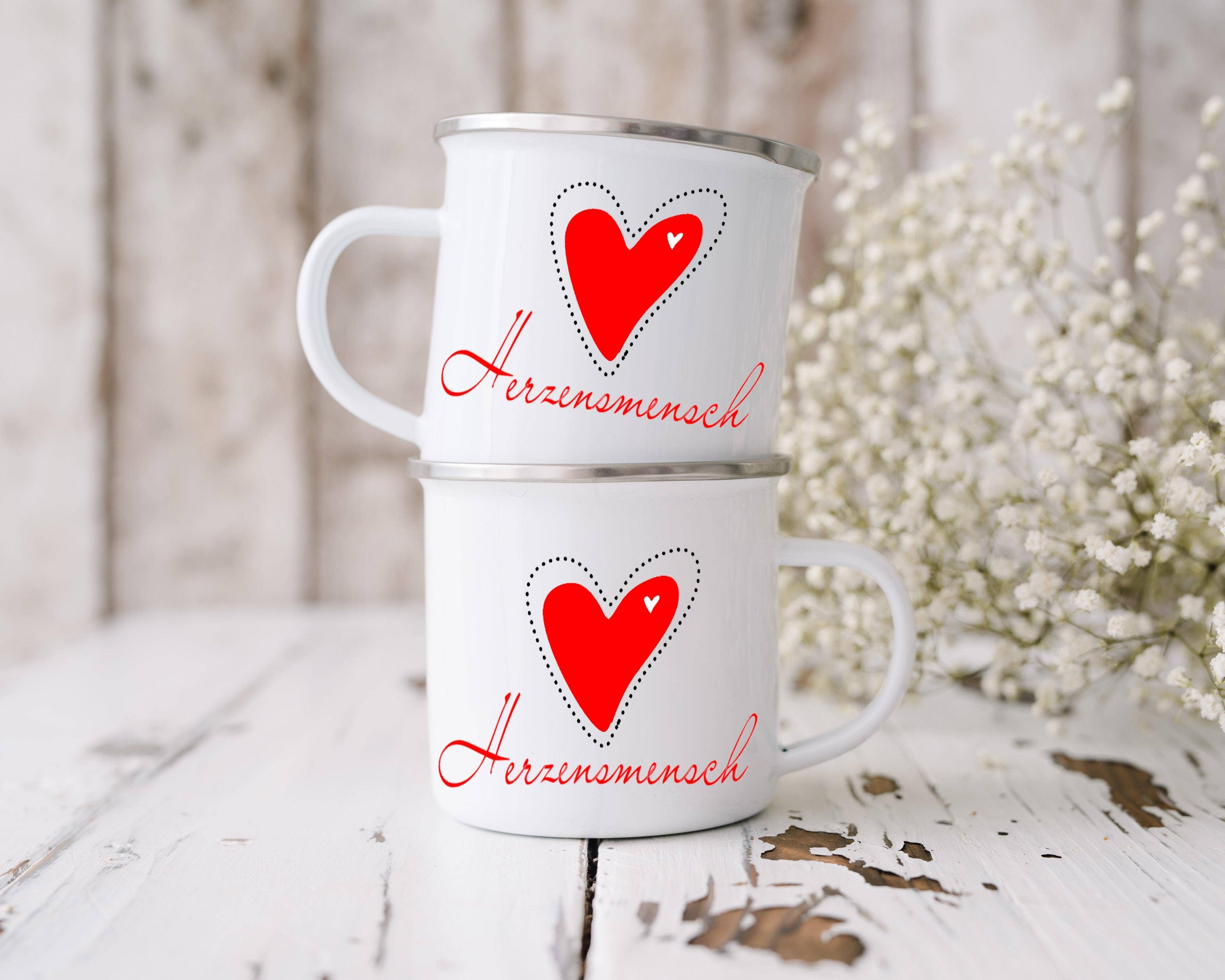 Zarto GmbH - Vendita all'ingrosso Tazza - Tazza smaltata - Regalo persona preferita - Regalo persona del cuore - Tazza da campeggio - Tazza da caffè ufficio1