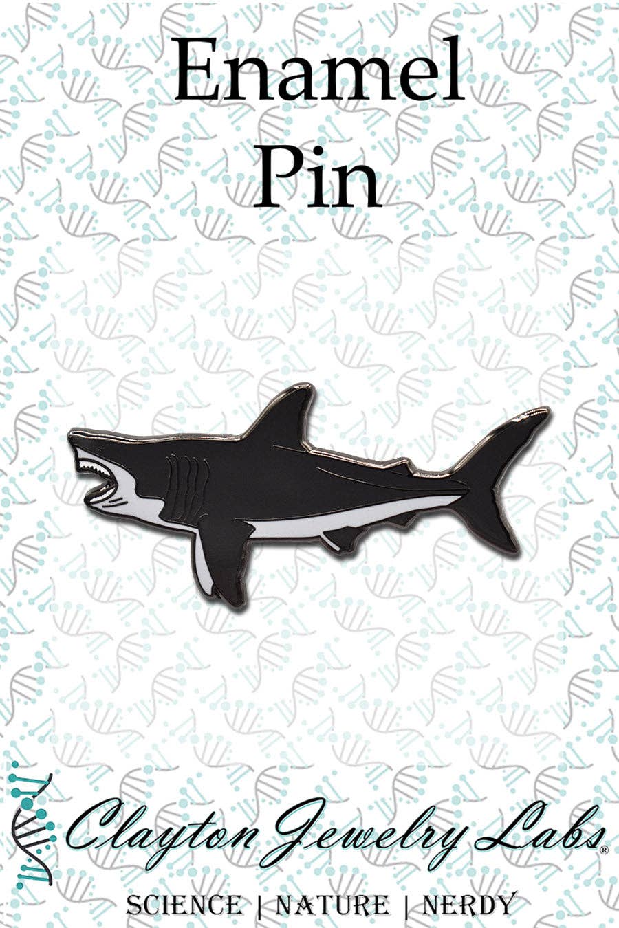 Clayton Jewelry Labs - Wholesale Lapel Pin/Button - Megalodon Shark Hard Enamel Pin2