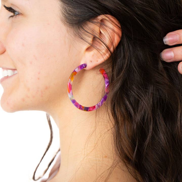 Spiffy & Splendid - Wholesale Hoop Earrings - Cameron Hoops - Paradise Pink // Jewelry, Earrings3