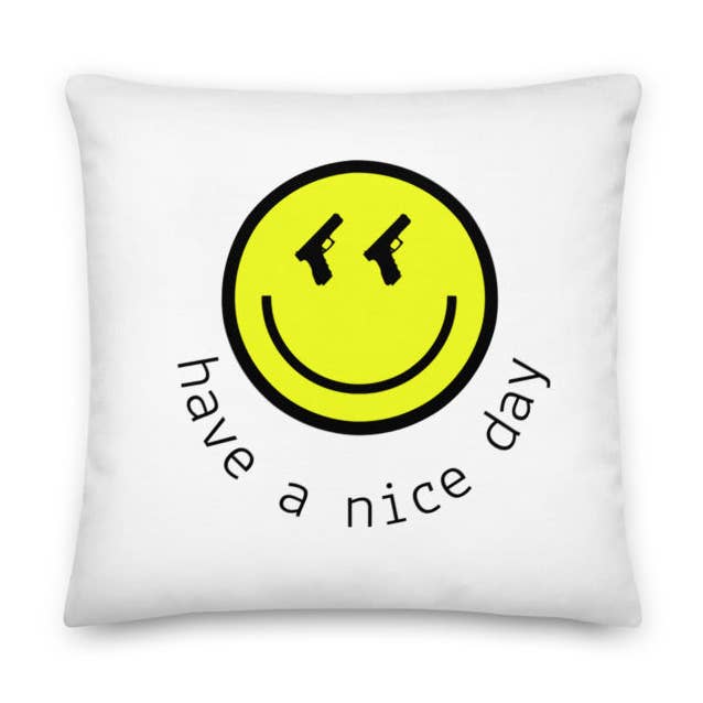 Cuscino Smiley Dry Fire Giallo per la vendita all'ingrosso da parte di Armed In Style