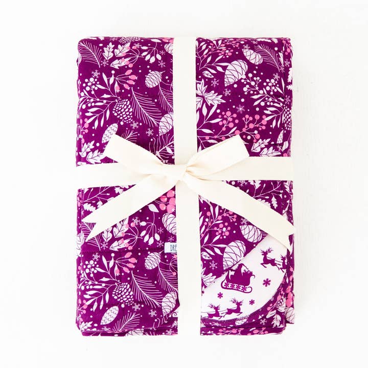 Winterberry Wonderland Quilted Children's Bamboo Blanket - Sugar Plum for wholesale by Dreamiere
