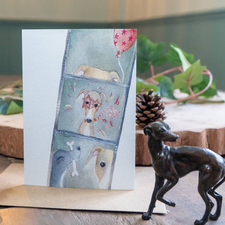 Photobooth | Whippet Sighthound Card | Birthday Card for wholesale by Zoë Rose