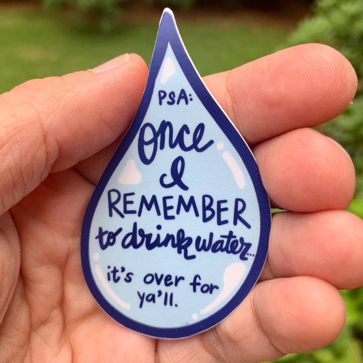 Drink Water {sticker} for wholesale by Uncle Dunc's Sticker Shoppe
