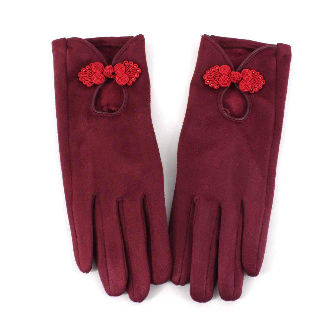 Pretty Persuasions - Wholesale Gloves - Women's - A24015 Chinese Knot Frog Button Trim Gloves4