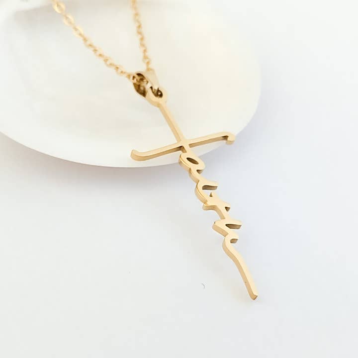 Colar Cruz de Fé em Ouro por atacado de Piccadilly Pendants