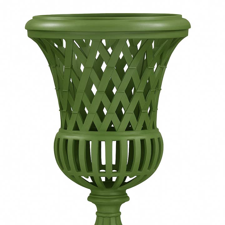 Plænegrøn gitter 16" URNE I STØBT ALUMINIUM for engroshandel hos The Enchanted Home