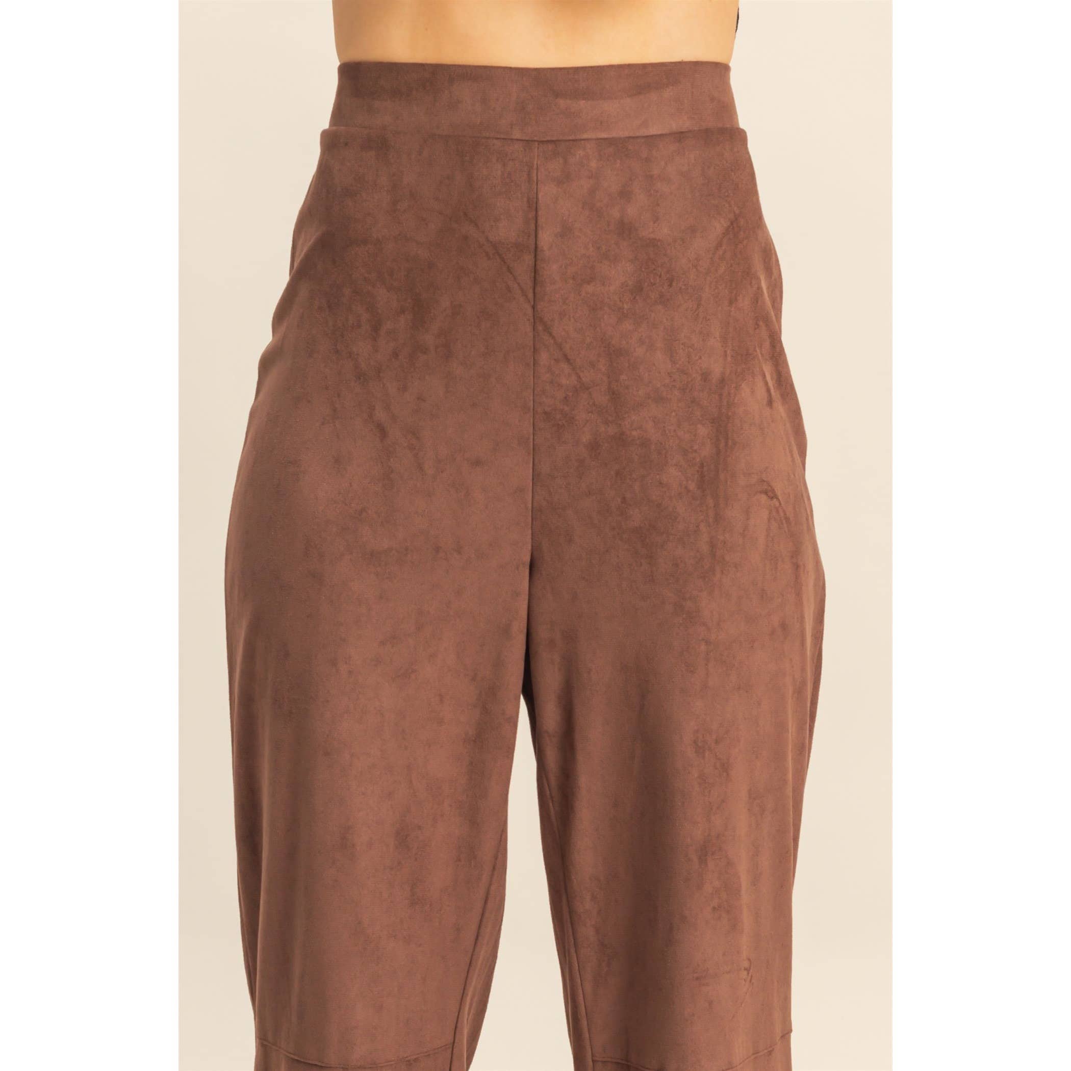 HYFVE – wholesale Byxor - Dam – Breda byxor i mocka med skräddarsydd passform10