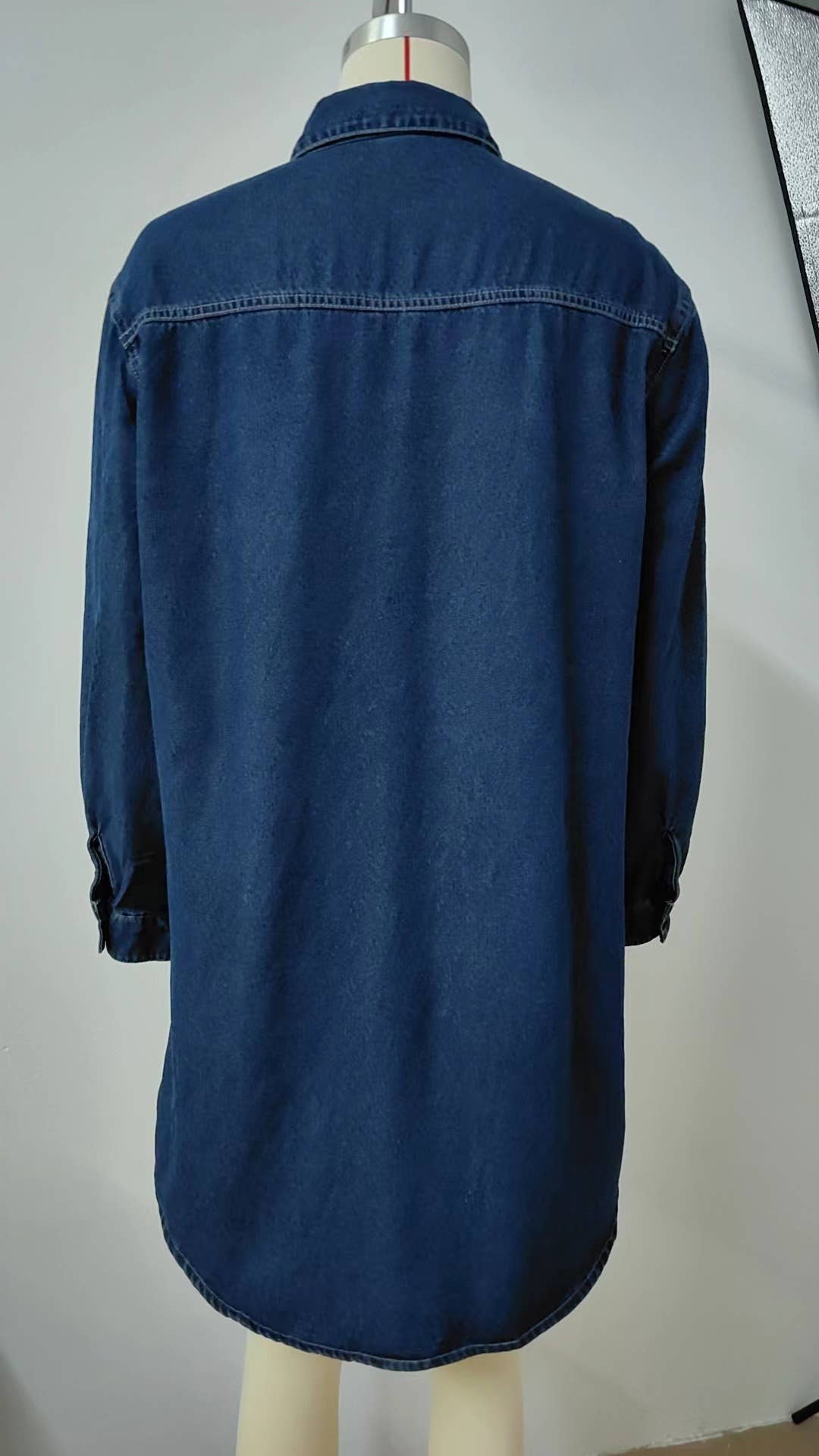 Hope & Sunshine - Wholesale Dress - Women's - Washed Denim Long Sleeve Casual Dress3