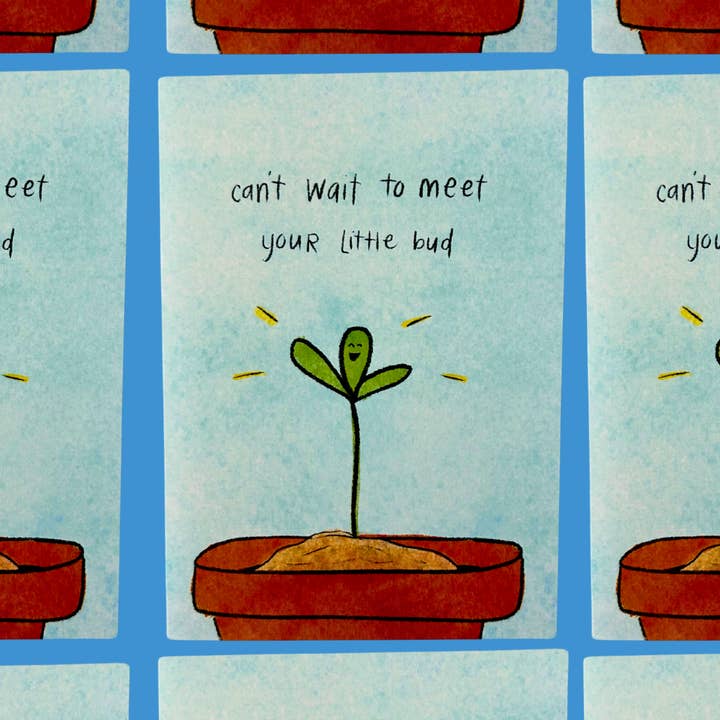 Carte de vœux Lil Bud pour la vente par ELTON B MAKES ART