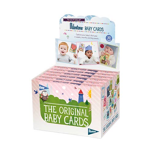 Milestone® – Arte/lembranças de eventos - Crianças e bebés por atacado – The Original Baby Milestone Cards - 6 conjuntos em exibição de contador6