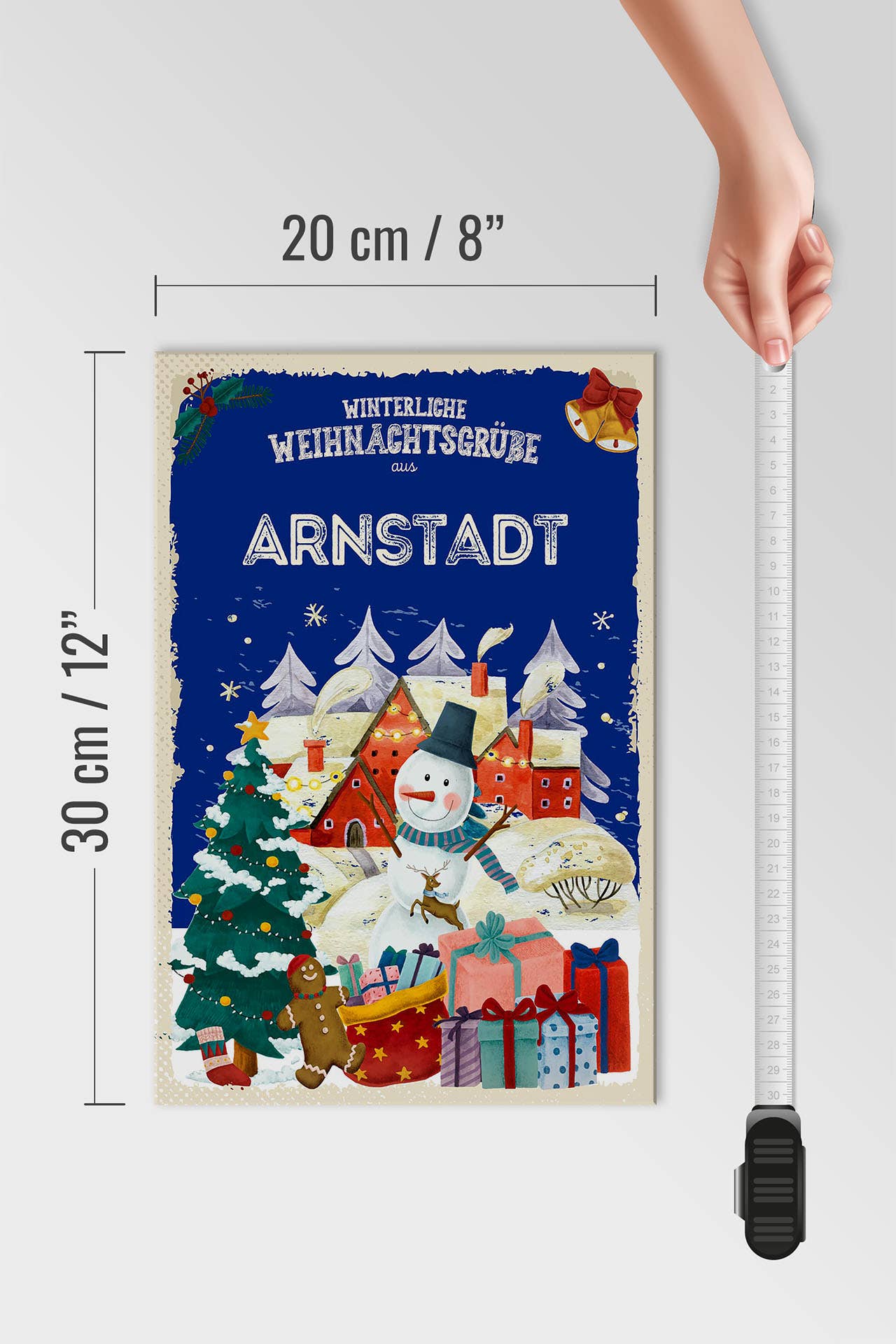 Femer - Wholesale Sign - Wooden sign Christmas greetings ARNSTADT gift 20x30cm3