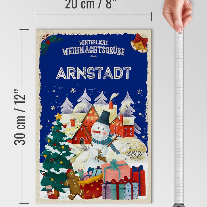 Femer - Wholesale Sign - Wooden sign Christmas greetings ARNSTADT gift 20x30cm3