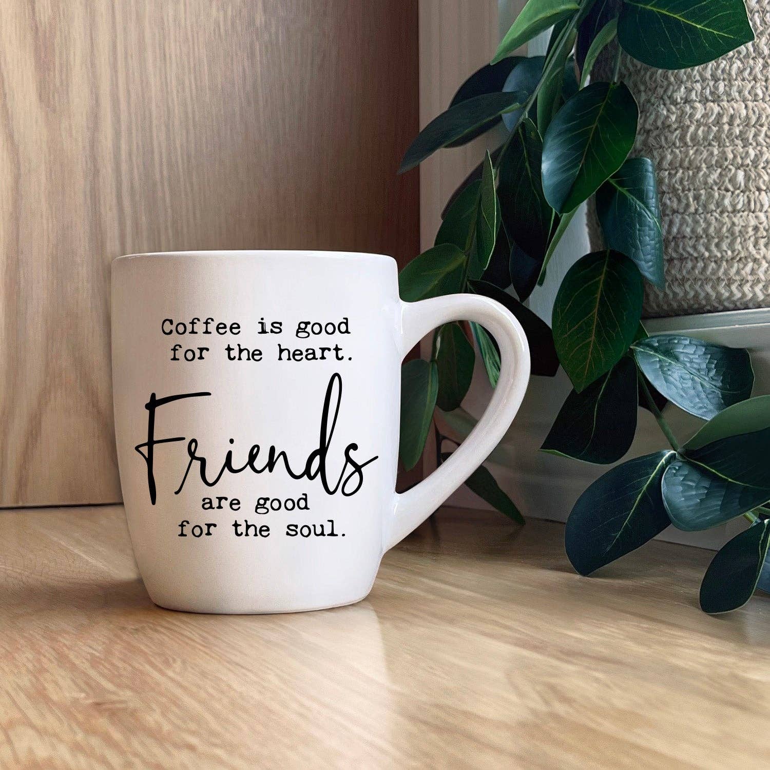 Second Nature by Hand - Wholesale Coffee Mug - Coffee is good for the heart. Friends are good for the soul.1