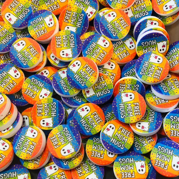 Free Mom Hugs Ghost || Pride Silicone Focal Bead for wholesale by Starr Plans