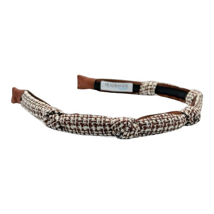 Bandeau en tweed noué - Espresso Marron pour la vente par Headbands of Hope | One Purchased One Donated