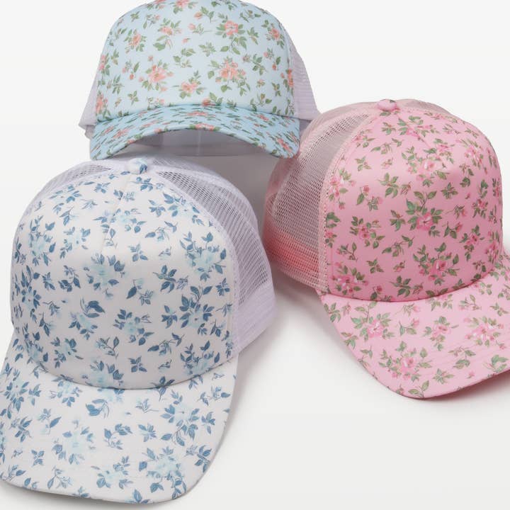 David And Young - Wholesale Trucker Hat - Women's - FLORAL PRINT FOAM TRUCKER HAT