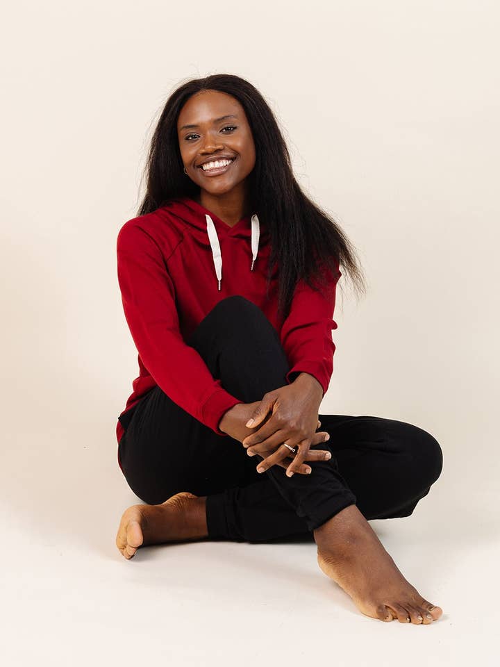 Lark - Wholesale Hoodie - Women's - Women's Coziest Hoodie in Crimson3