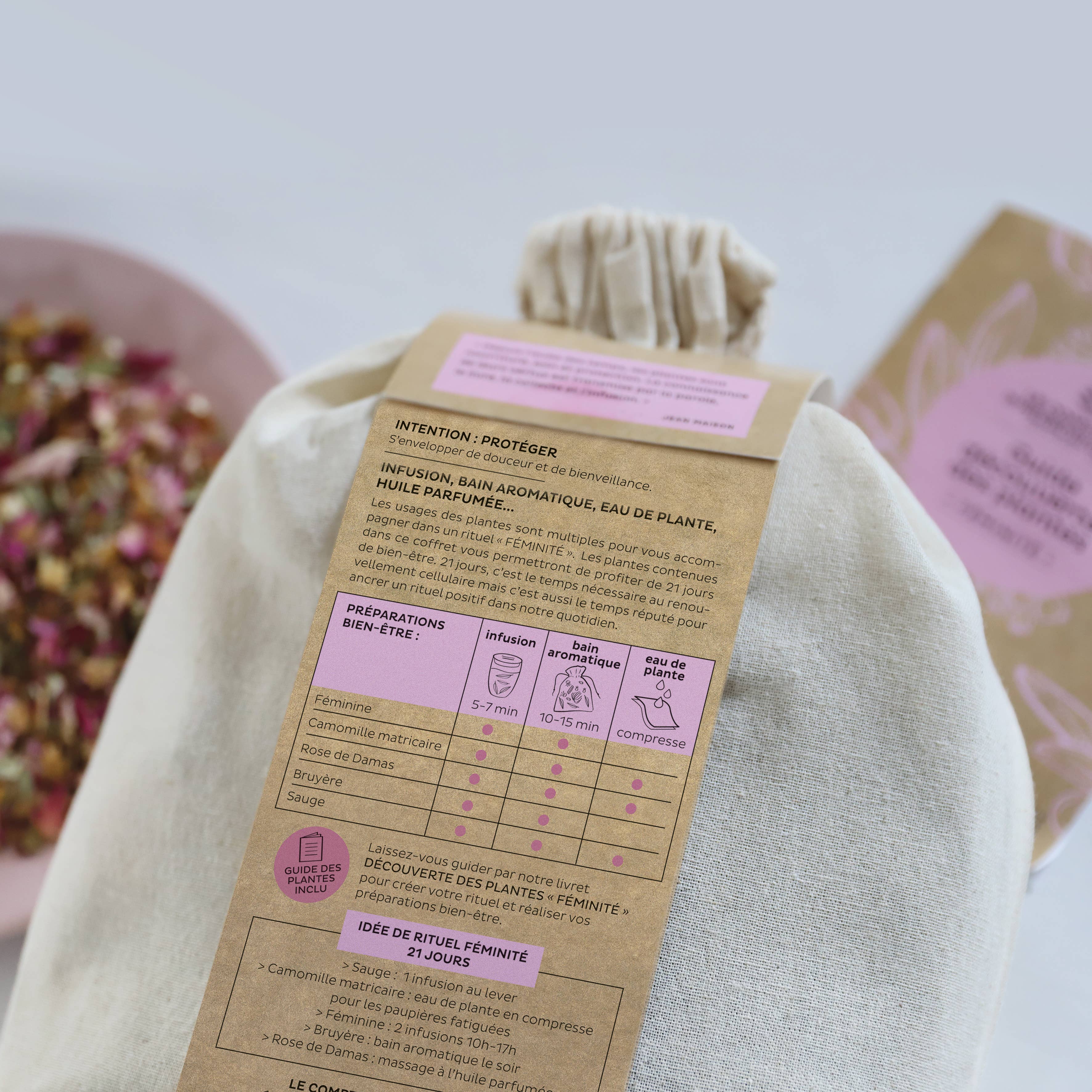 LE COMPTOIR D'HERBORISTERIE - Vendita all'ingrosso Tisane salutari e depurative - Rituale Biologico « Femminilità » 170 g con Guida alla Scoperta1