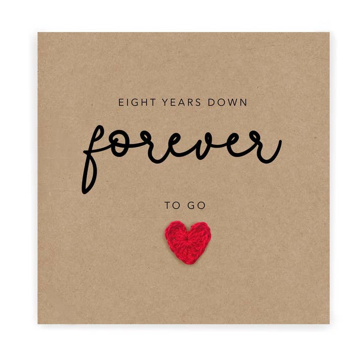 Eighth 8th Wedding Anniversary Simple Rustic Eight Year Ann for wholesale by Fifi's Handcrafted