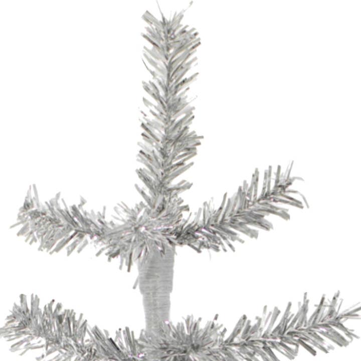 Lee Display – wholesale Christmas decoration – Silver Tinsel Tree with 1in Thin Brush
