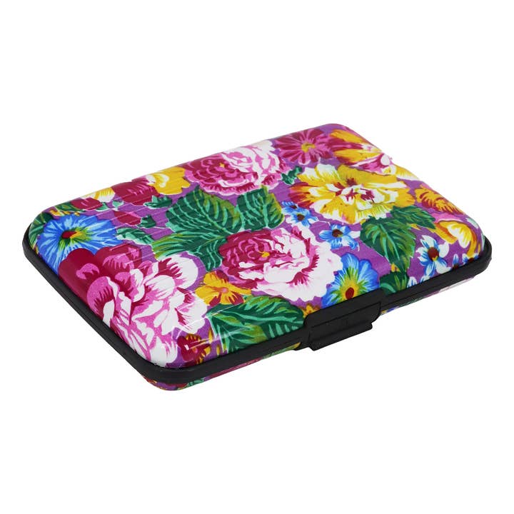 ASSORTED Itty Bitty Floral Glossy Card Holder Caddy Case for wholesale on Faire4