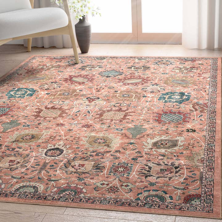 Vienna Vintage Oriental Botanical Rug – Easy Clean, Stylish Elegant Design for wholesale by Well Woven