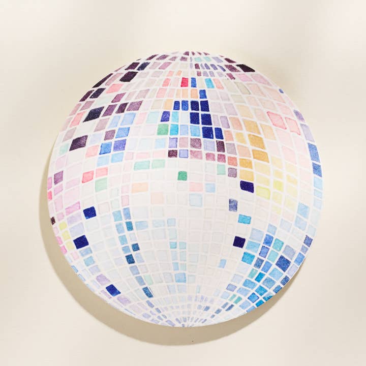 One & Only Paper - Wholesale Coasters - Rainbow Disco Ball Reusable Chipboard Coasters - Set of Four