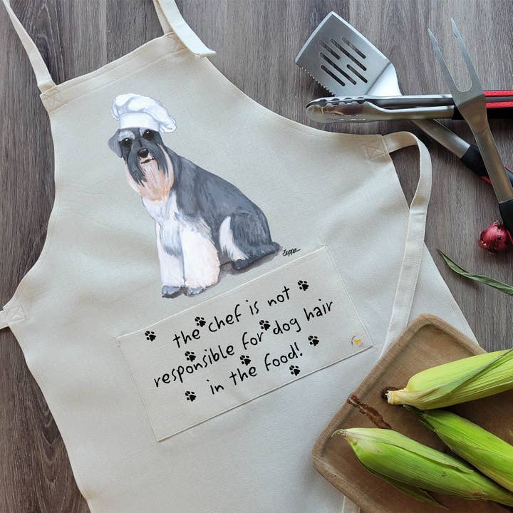 Tablier Schnauzer avec oreilles naturelles pour la vente par Zeppa Studios