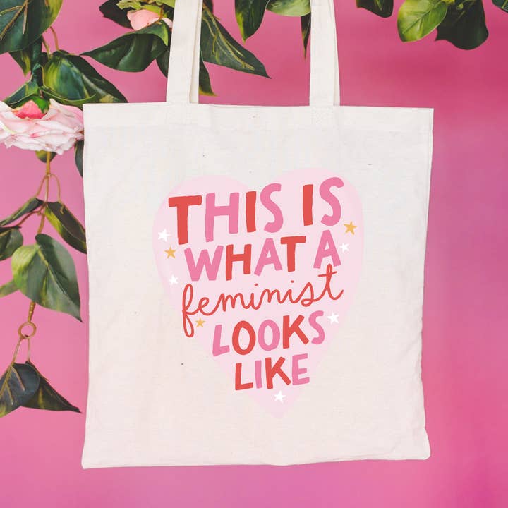 Bookstore Tote Bag | Reader Gift Shop | Feminist Looks Like for wholesale by Literari Goods, Co | Book Themed Candles + Gifts