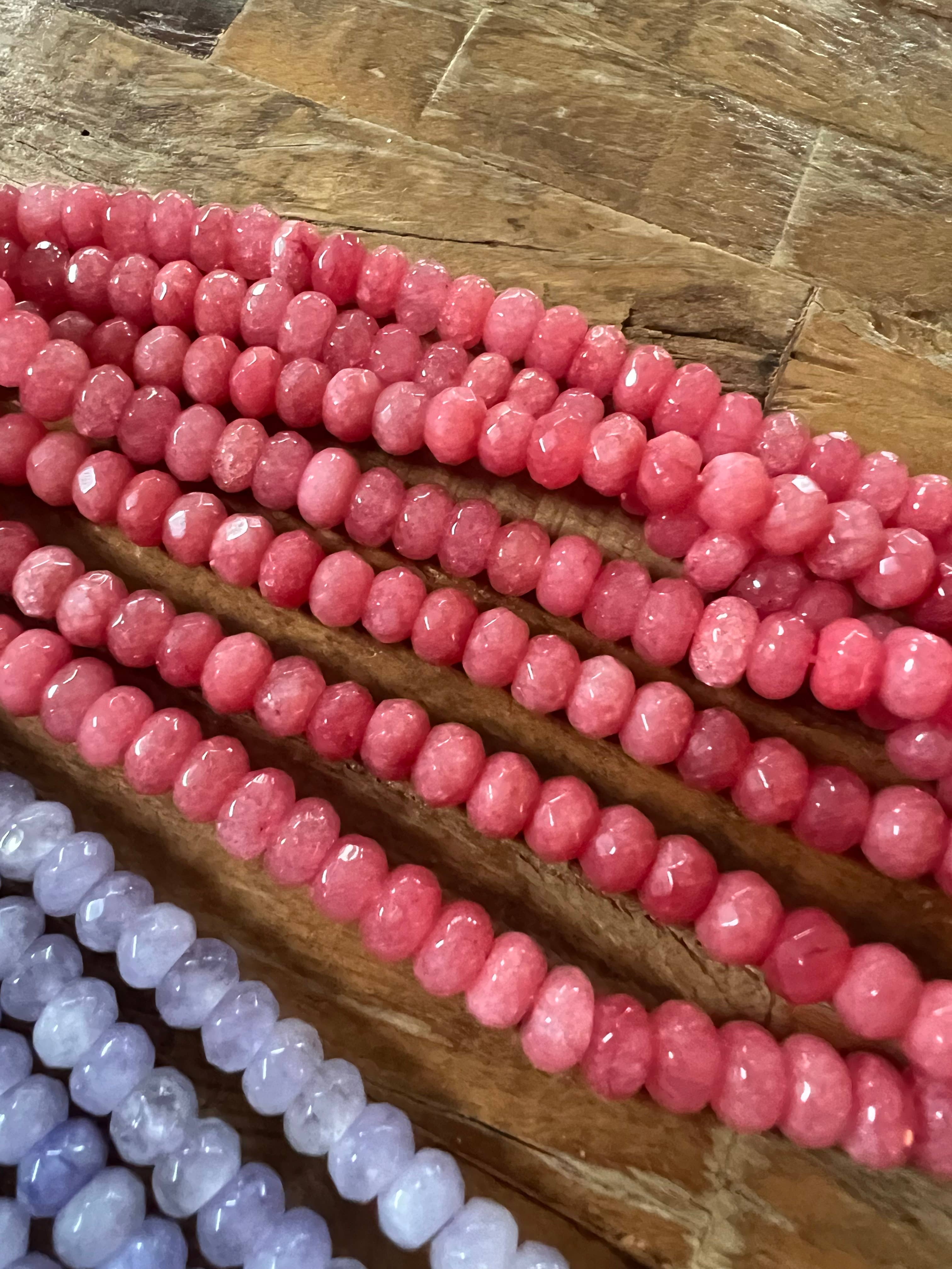 Sonya Renee Jewelry - Wholesale Beaded/Pearl Necklace - Candice Necklace - faceted and smooth gemstone roundels8