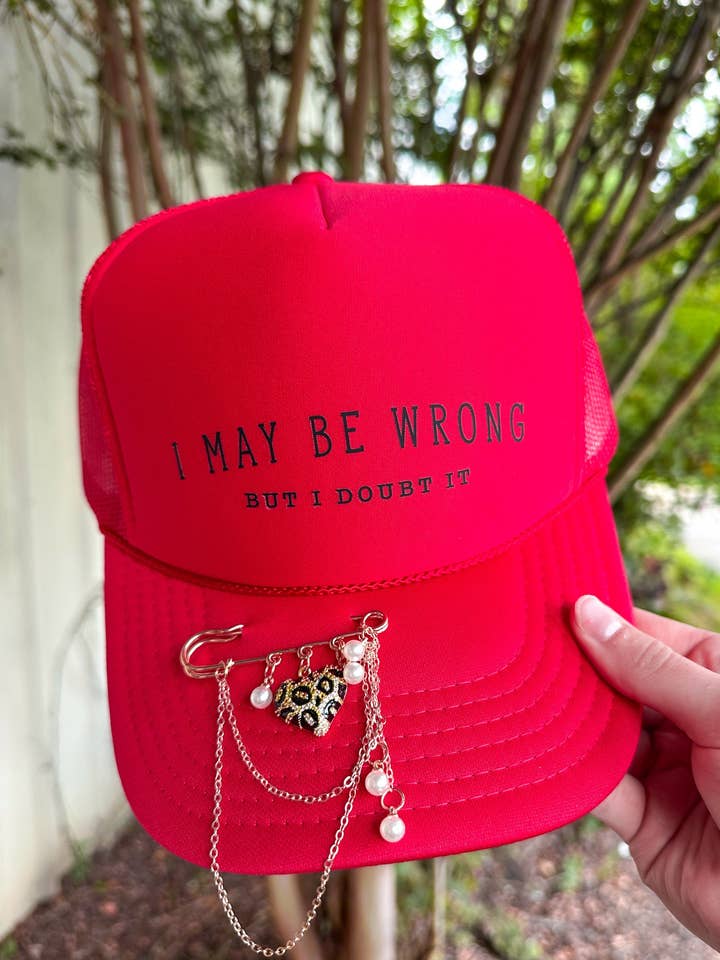 I May Be Wrong But I Doubt It Red Trucker for wholesale by Southern Bliss Co.