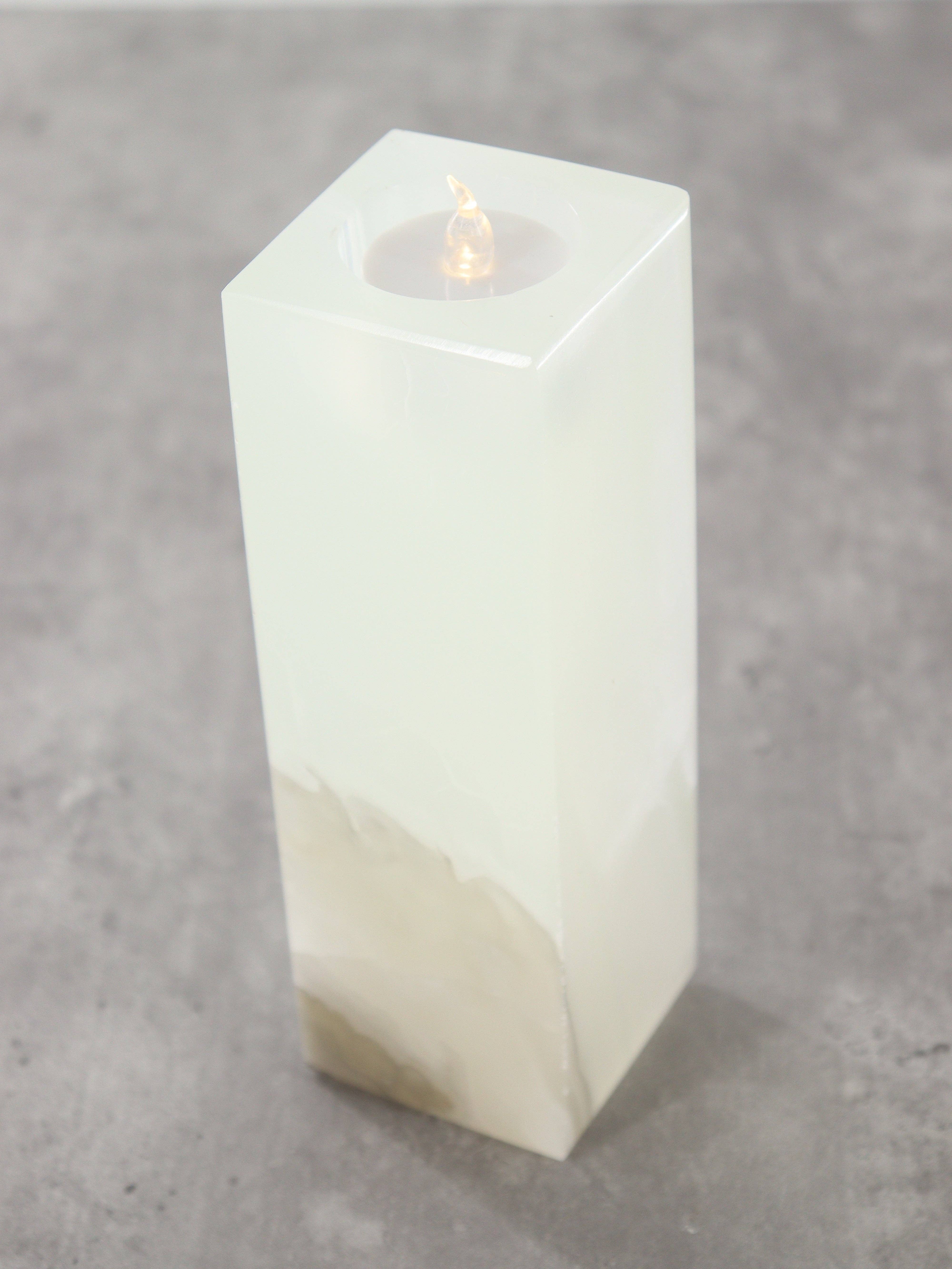 Mi Esperanza Minerals - Wholesale Candle Holder - White Onyx Candle Holders Set of 35