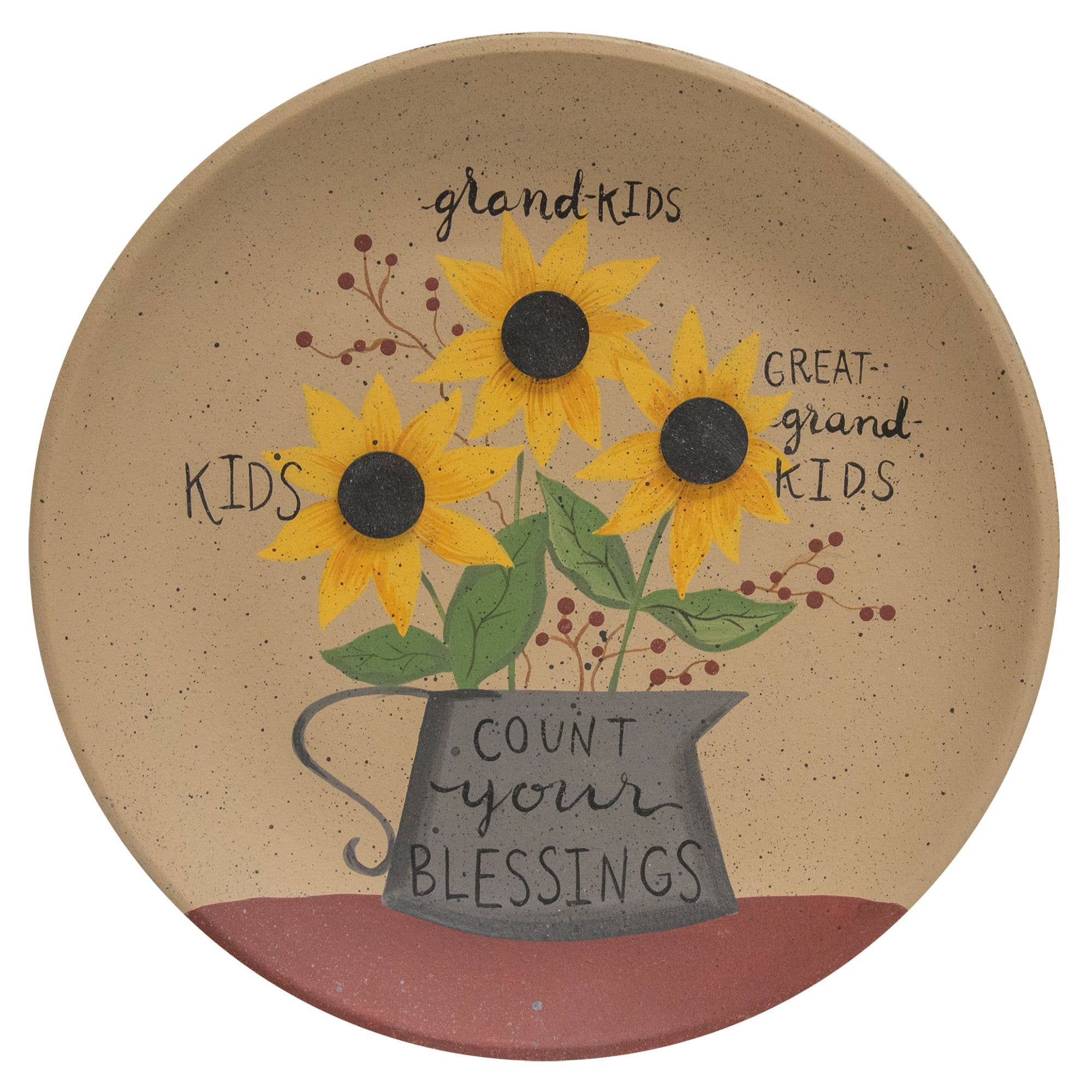 The Hearthside Collection - Wholesale Decoratief bord/schotel/kom - Tel je zegeningen zonnebloemplaat0