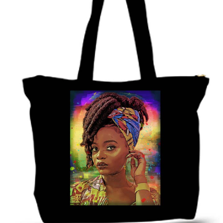African American Girl In Traditional Apparel Large Tote for wholesale by BMS BIZ
