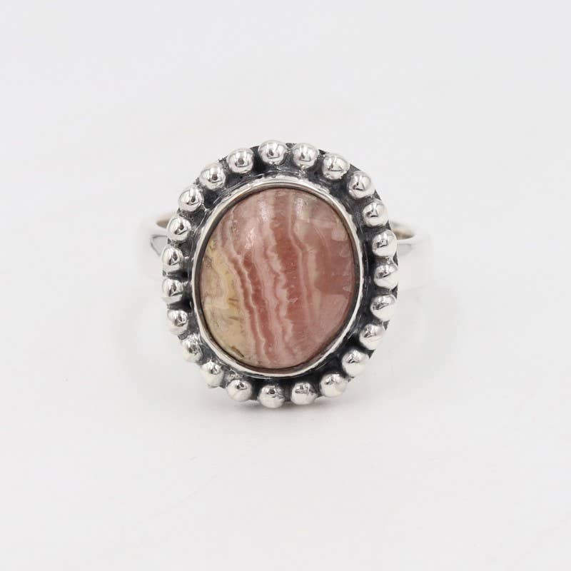 Jay Jools - Wholesale Cocktail/Statement Ring - Rhodochrosite Handmade Ring: 925 Silver Jewelry for Her5