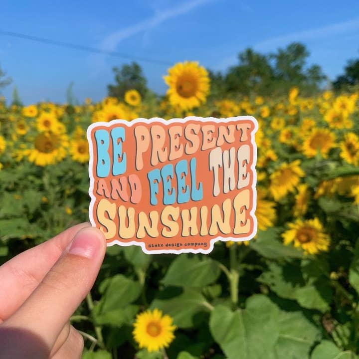FEEL THE SUNSHINE STICKER for wholesale by Stoke Design Company