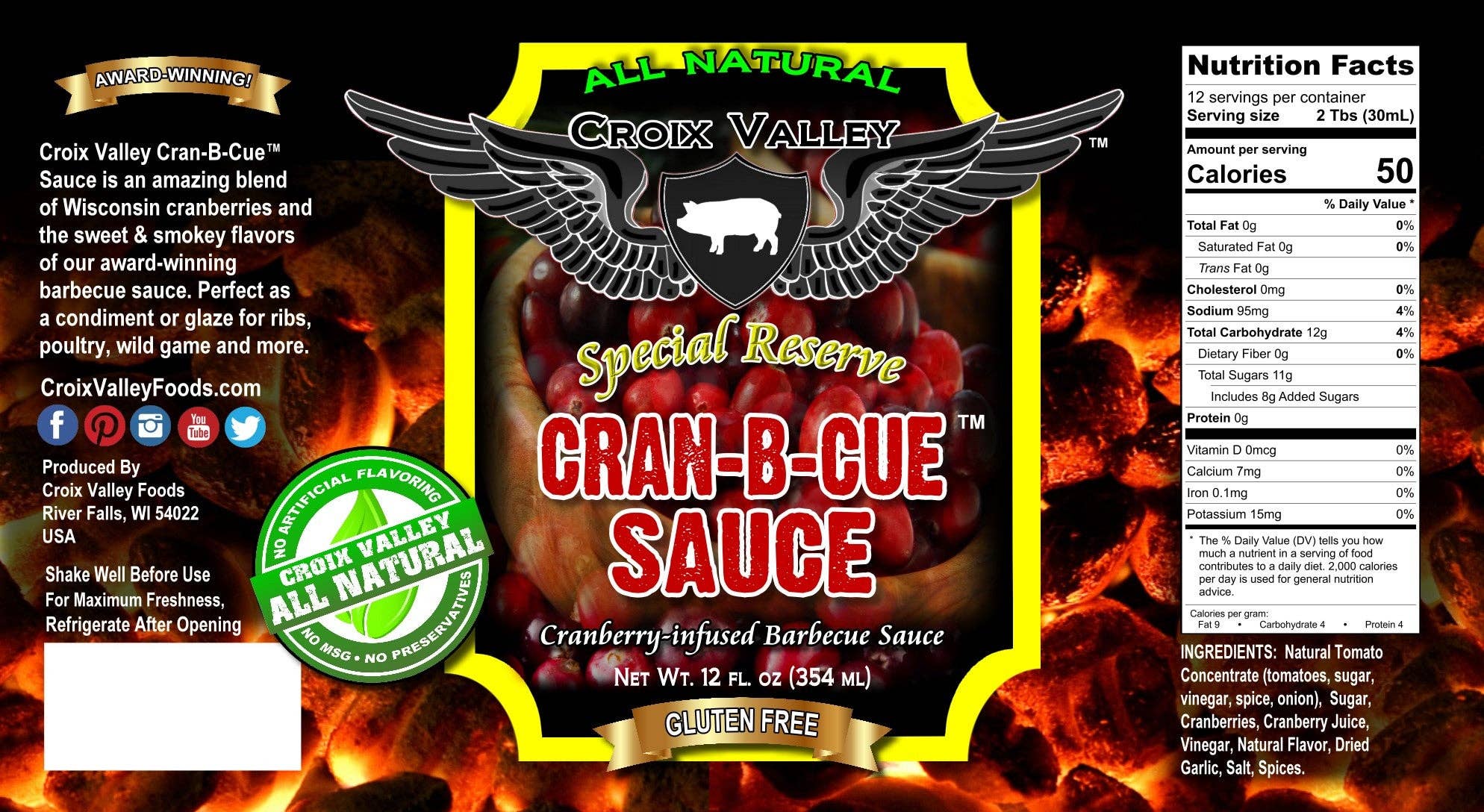 Croix Valley Foods - Wholesale BBQ Sauce - Croix Valley Cran-B-Cue™ BBQ Sauce1