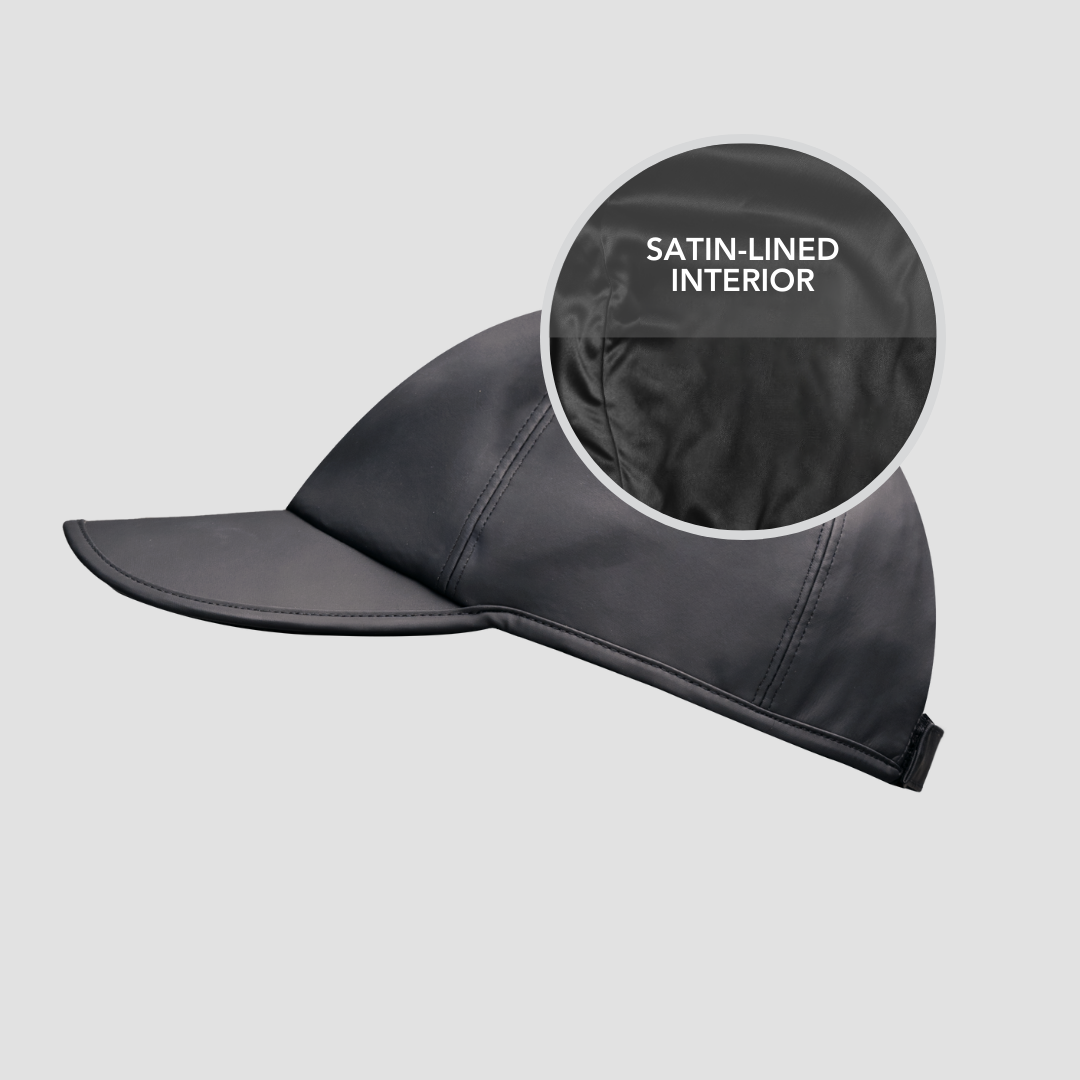 Black Black Hairbrella Satin-Lined, Waterproof Baseball Cap for wholesale on Faire2