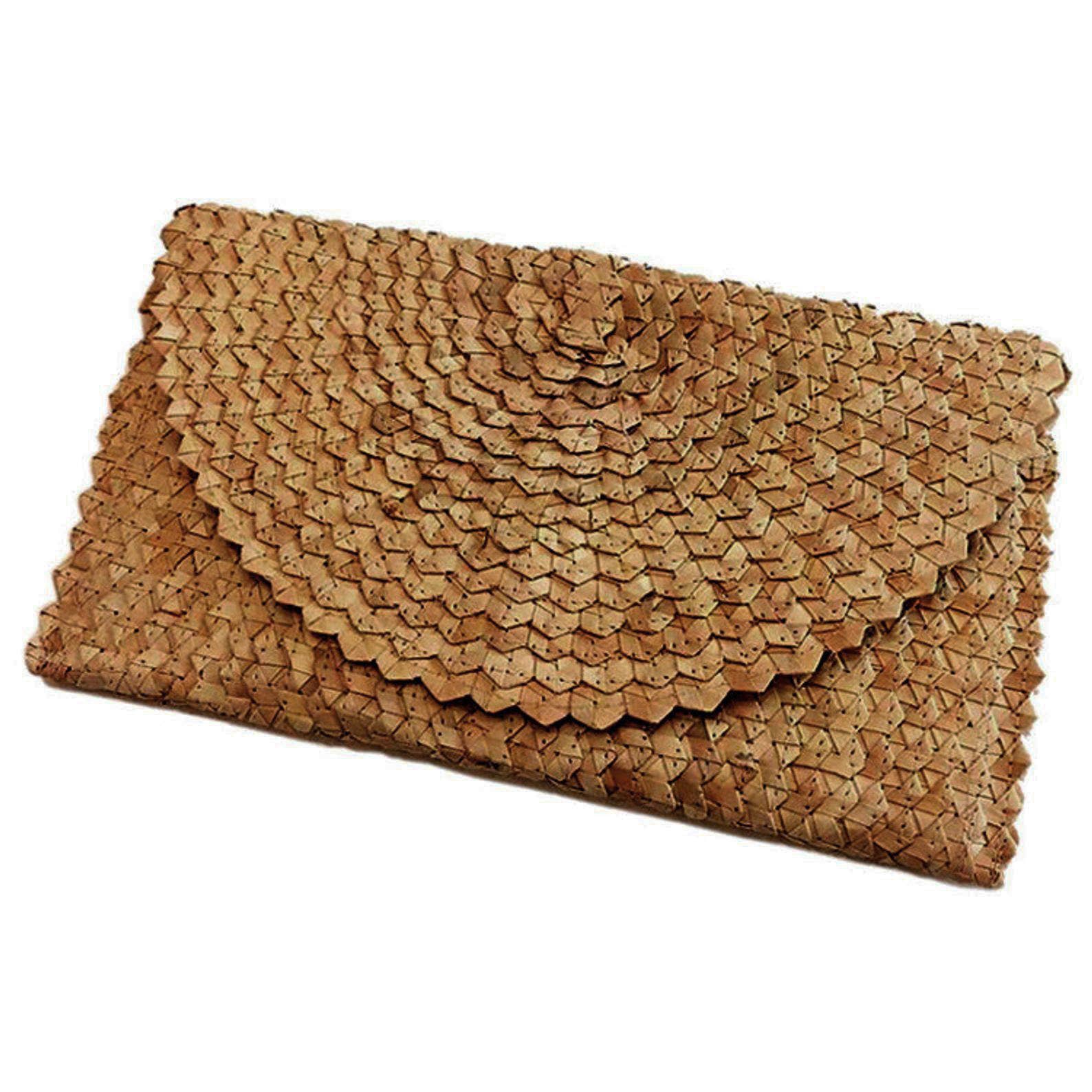 Bali Harvest - Vente Pochette – femme - Sac à main en paille (marron) - Portefeuille pour sac à main Summer Beach2