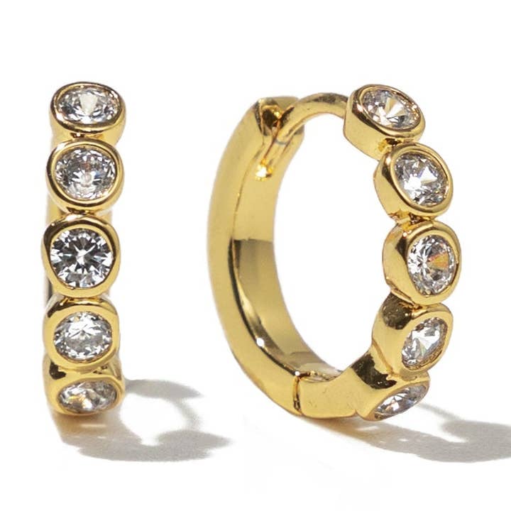 18K Gold Diamant-Creolen für den Großhandel von Brenda Grands Jewelry