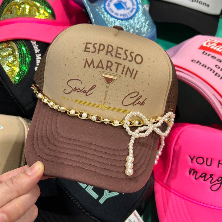 Vibes Hat Company - Wholesale Trucker Hat - Women's - Espresso Martini Social Club Trucker |Drinking Cap| Trending3