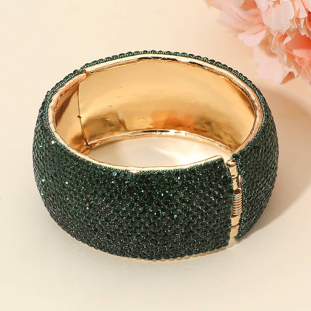 Sensibling Corp. - Venta al por mayor Brazalete - Brazalete de noche ancho con bisagras adornado con perlas y pedrería.9