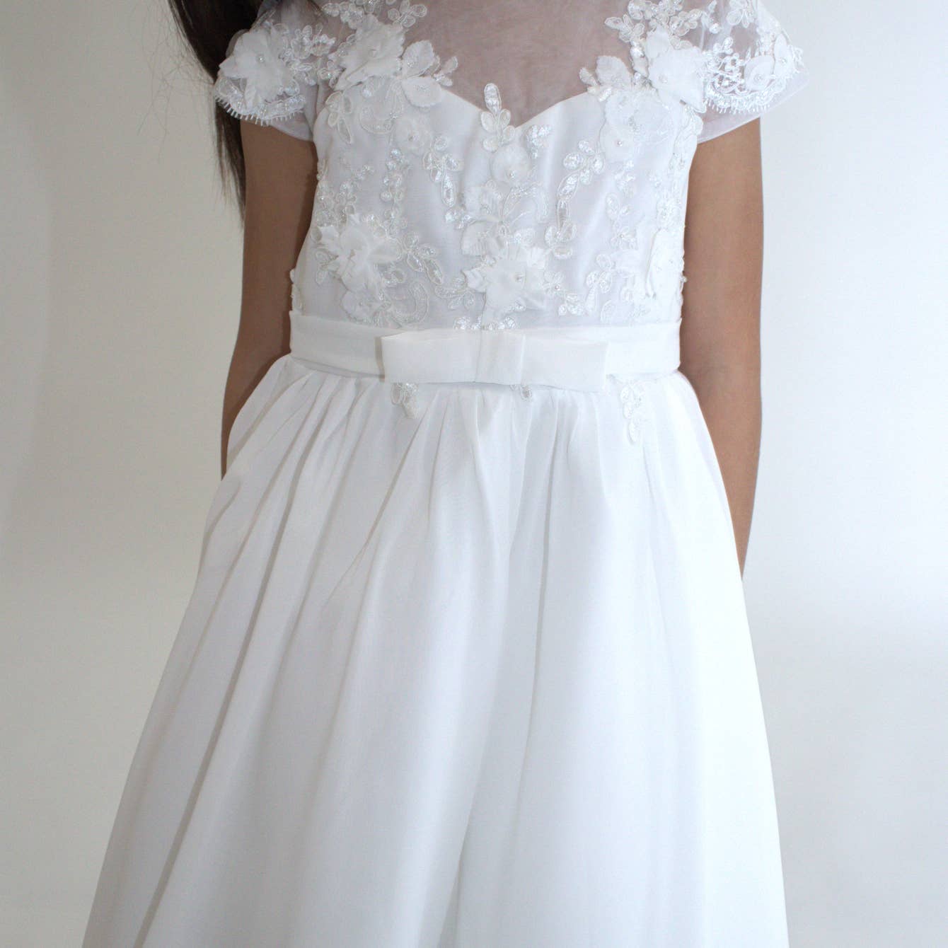 Yuko B - Wholesale Dress - Kids - JEANNE girl's dress - White13