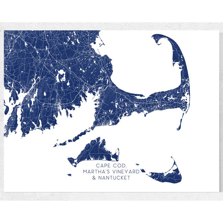 Maps As Art - Wholesale Art Print - Cape Cod, Nantucket, Martha's Vineyard Island Map Art Print8